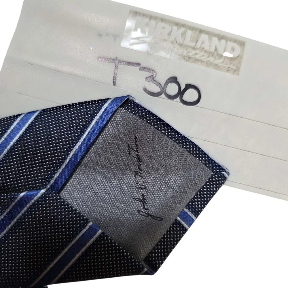 John‎ W. Nordstrom Silk Striped Necktie Blue White Polka Dot Italian Made